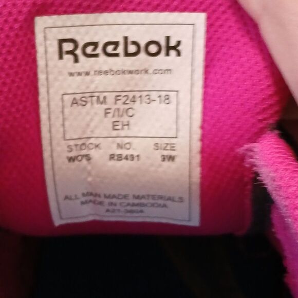 Reebok Work Sublite Cushion Composite Toe Work Shoes Black /Pink W-9W - Picture 11 of 16